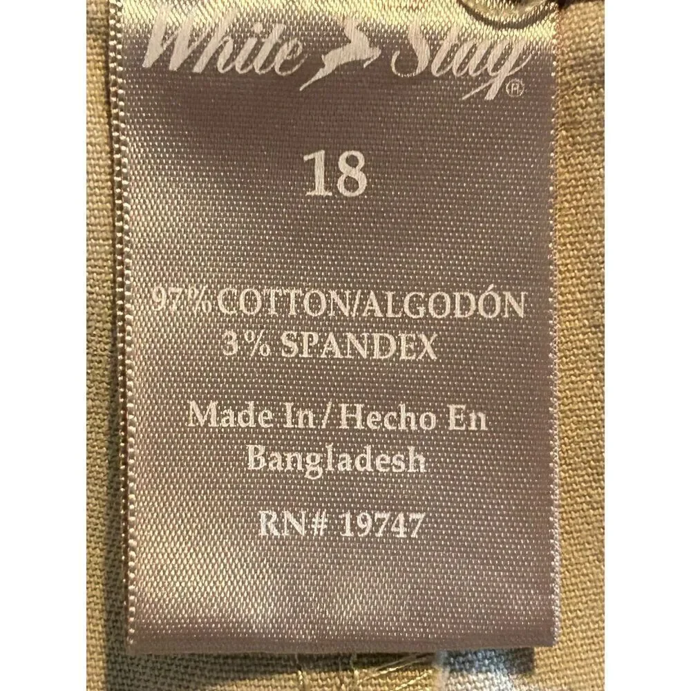 White Stag Women's Size 18 Tan Cotton Blend 2 Pocket Walking Shorts